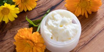 Calendula Creme und Pflanze