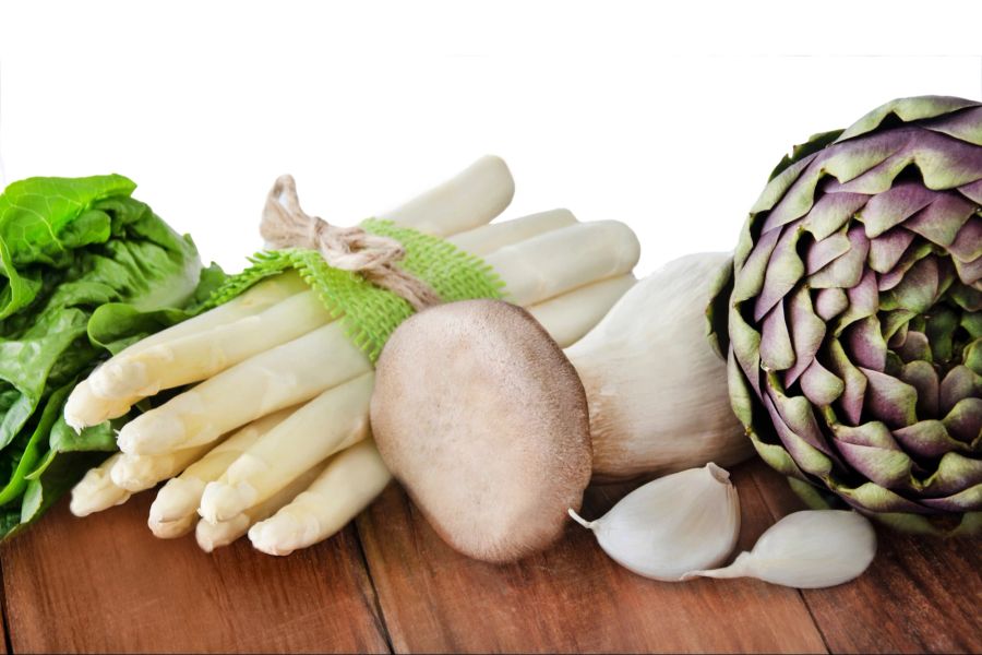 Spargel, Pilz, Artischocken, Knoblauch