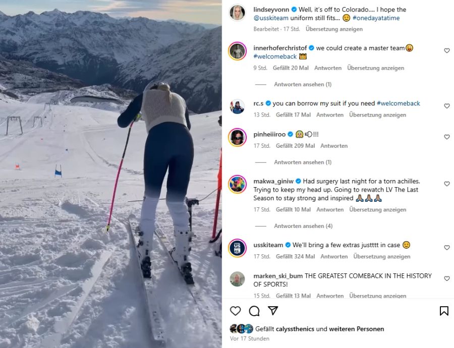 Lindsey Vonn kündet ihr Ski-Comeback an.