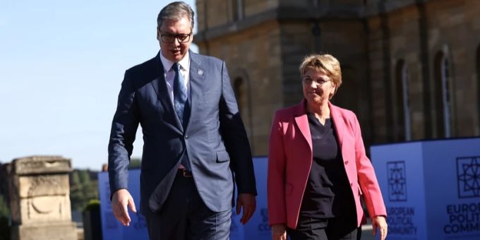 Bundespräsidentin Viola Amherd und Serbiens Präsident Aleksandar Vucic. Viola Amherd Ukraine-Krieg