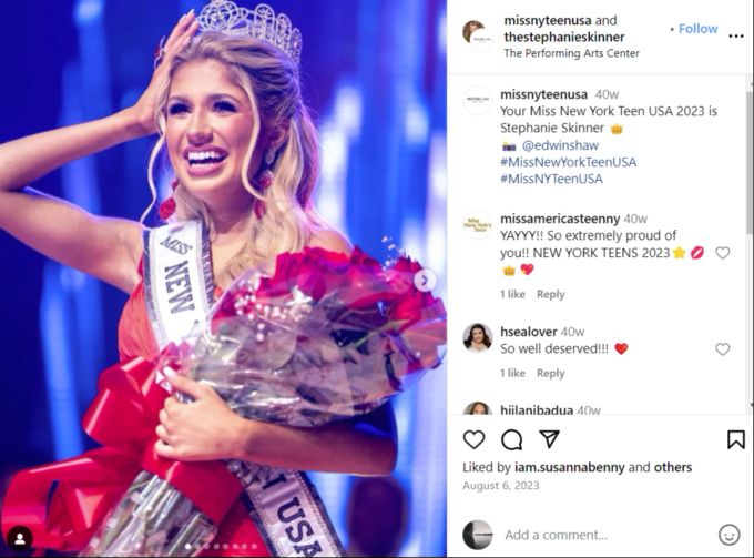 Stephanie Skinner (Miss New York Teen USA 2023) hätte bei der «Miss USA Teen»-Wahl nachrücken sollen - doch die 19-Jährige lehnt aus Solidarität ab. Miss Wahlen USA