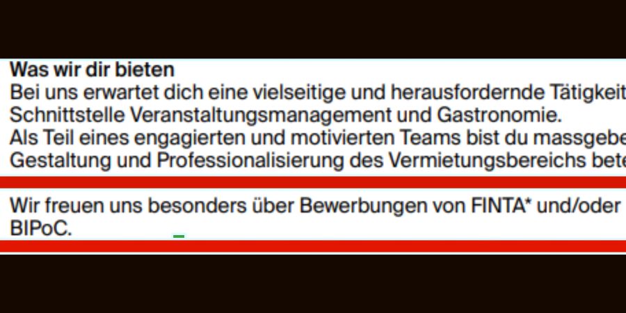 Beim Progr in Bern freut man sich «besonders über Bewerbungen von FINTA* und/oder BIPoC».