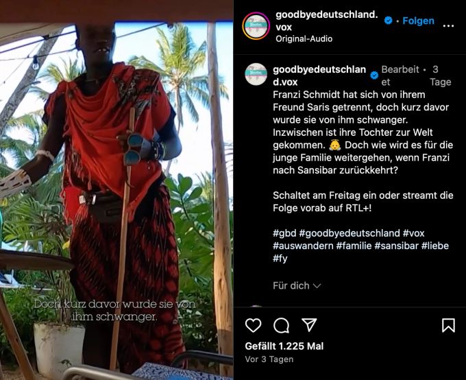 «Goodbye Deutschland»-Star auf Sansibar: Franzi ist schwanger von Massai Saris. goodbye deutschland sansibar franzi