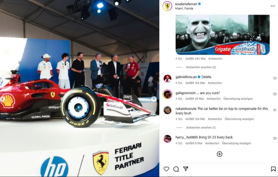 Ferrari stellt die Miami-Lackierung vor.