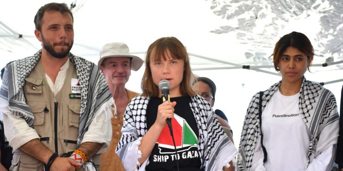 Aktivisten rund um Klima-Ikone Greta Thunberg wollen nach Gaza segeln, um Hilfsgüter ins Land zu bringen. Gaza Greta Thunberg