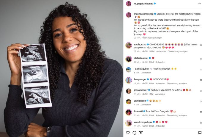 Mujinga Kambundji verkündet ihre Baby-News. Mujinga Kambundji
