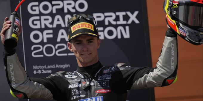 David Munoz feiert in Aragon seinen ersten Sieg in der Moto3. Moto3