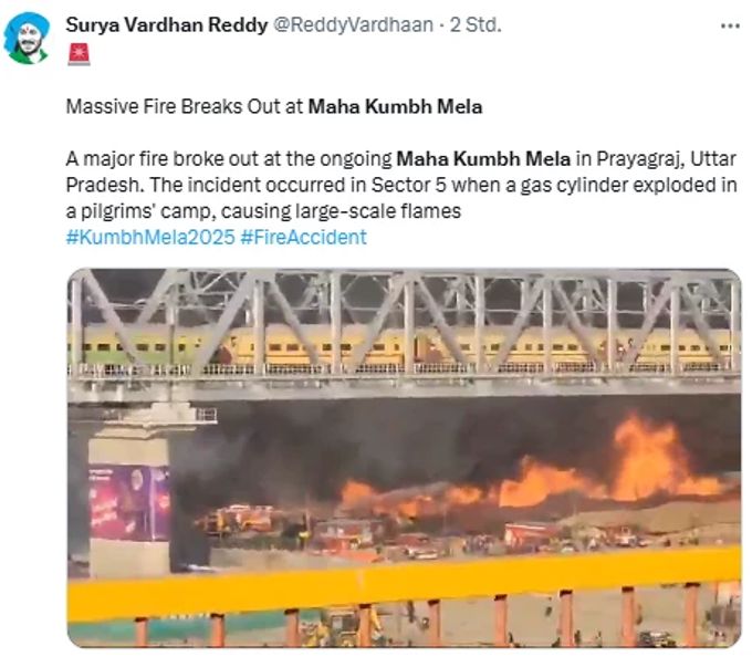 In der Zeltstadt beim weltgrössten Pilgerfestival ist ein Brand ausgebrochen. Brand Indien