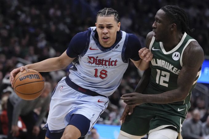 Kyshawn George im Einsatz für die Washington Wizards in der NBA. Kyshawn George NBA Wizards