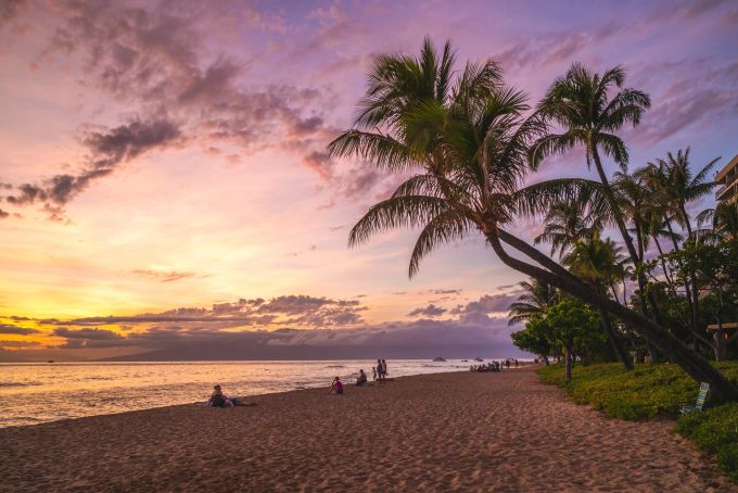 Landschaft am Kaanapali-Strand auf der Insel Maui. Maui