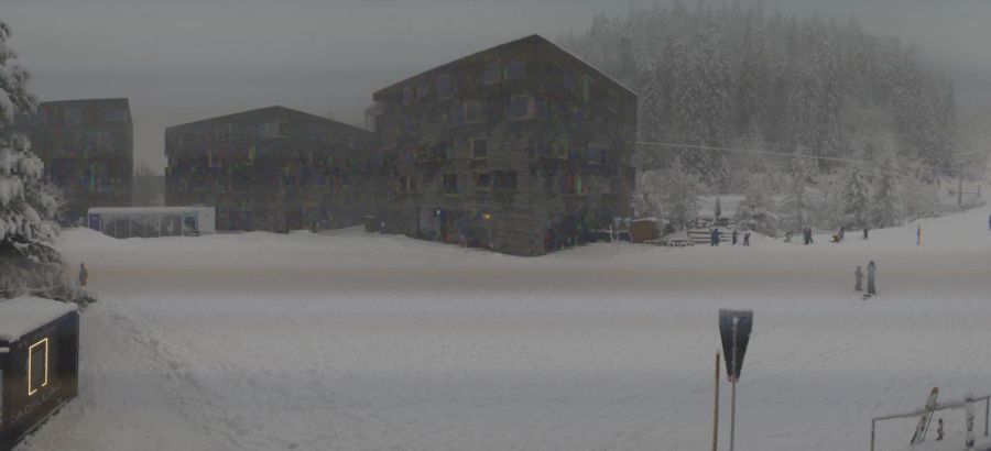 Viel Neuschnee auch beim Rocks Resort in Laax.