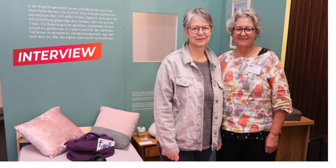 Cornelia Mackuth-Wicki (l.), Leiterin der Koordinations- und Geschäftsstelle «palliative so» mit Heidi Aeschlimann, OK-Mitglied der kantonalen Palliative Care Woche. - David Annaheim