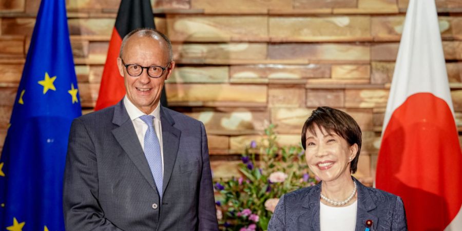 Bundeskanzler Friedrich Merz und Sanae Takaichi. Foto: Kay Nietfeld/dpa