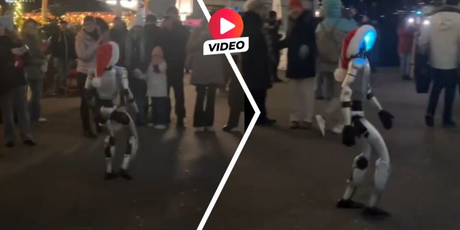 Roboter auf Weihnachtsmarkt