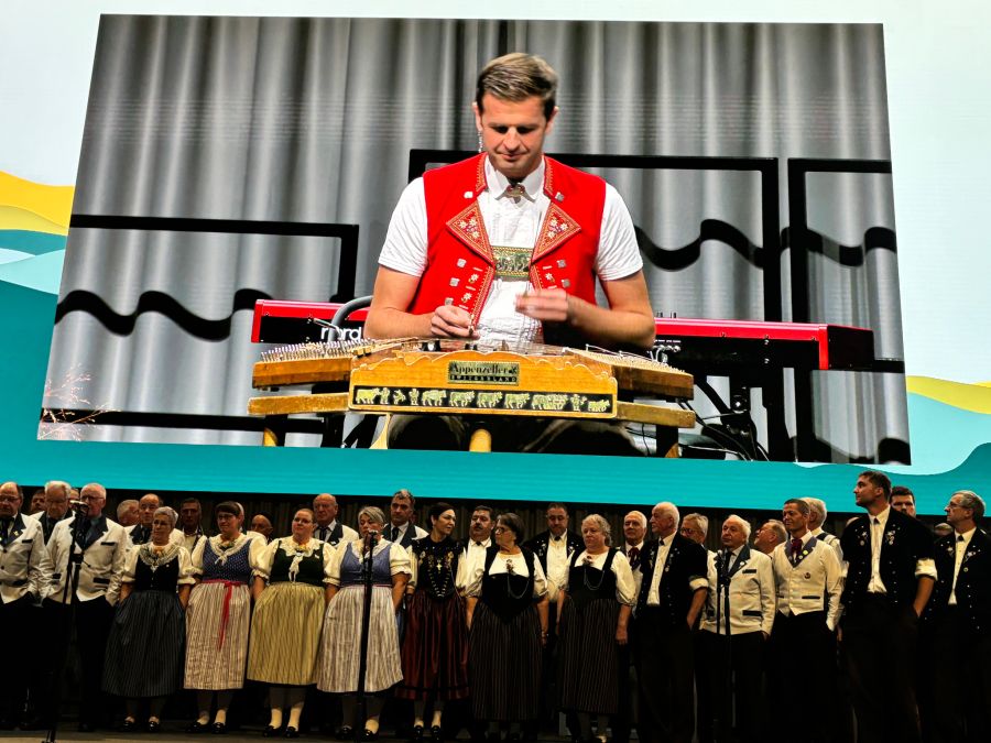 Am Hackbrett: Nicolas Senn.