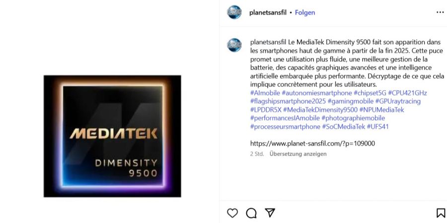 mediatek dimensity 9500