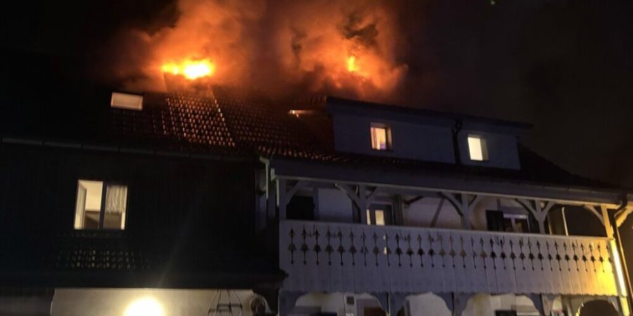 Die Feuerwehr rückte mit einem Grossaufgebot aus.