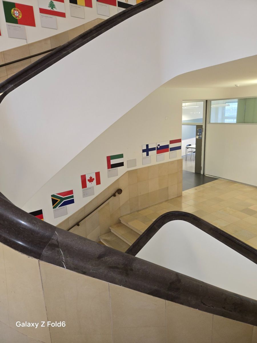 Die Flaggen weisen auf die Zusammenarbeit der ZHAW mit Partneruniversitäten hin.