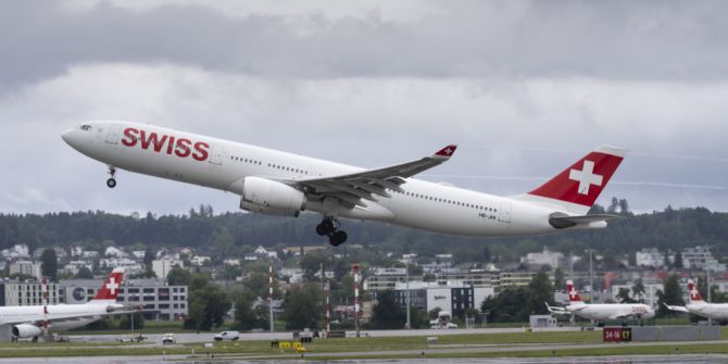 Flugzeug der Airline Swiss.