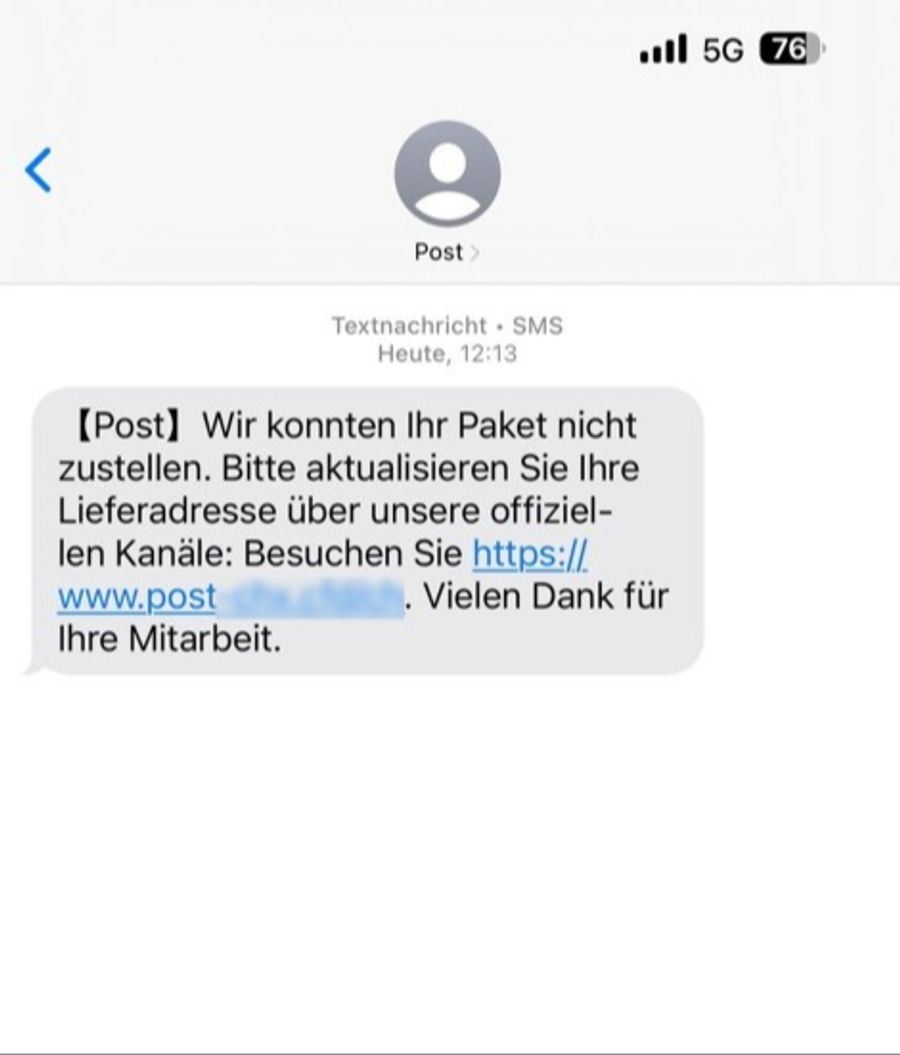 Die Kantonspolizei mahnt zur Vorsicht bei solchen Nachrichten.