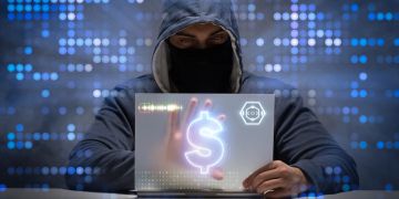 Hacker Laptop Dollarzeichen