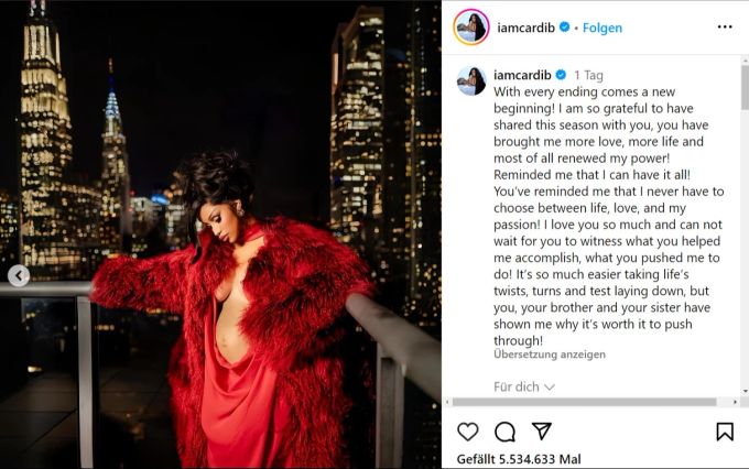 Über Instagram: So verkündet Cardi B Schwangerschaft. Cardi B Schwangerschaft Instagram