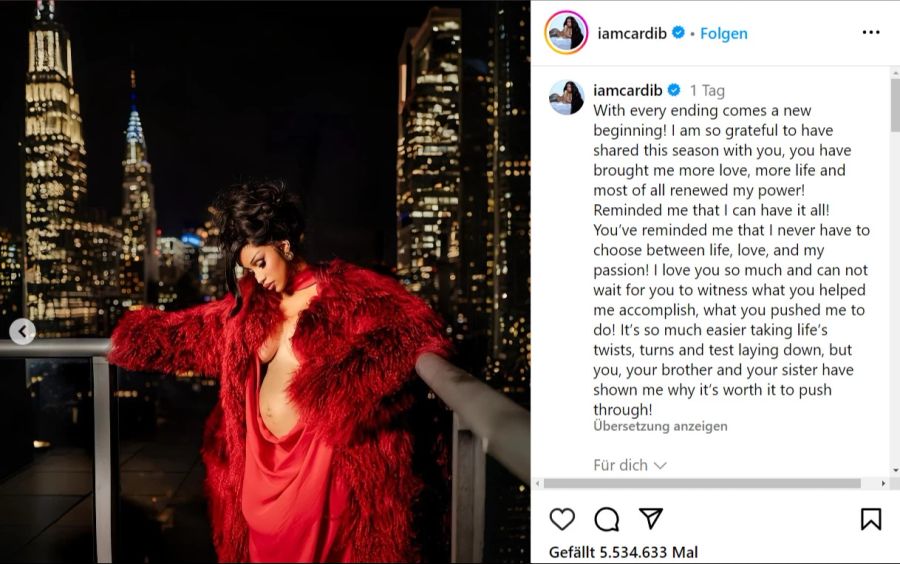 Cardi B Schwangerschaft Instagram