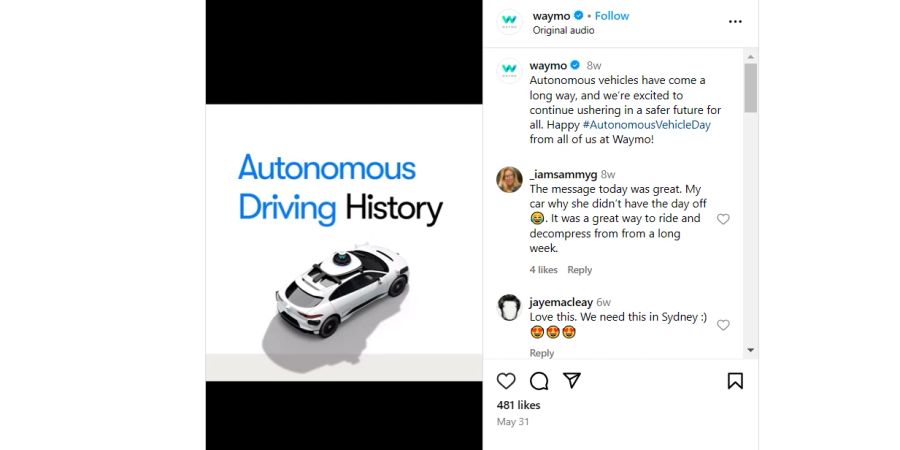 Instagram, Waymo