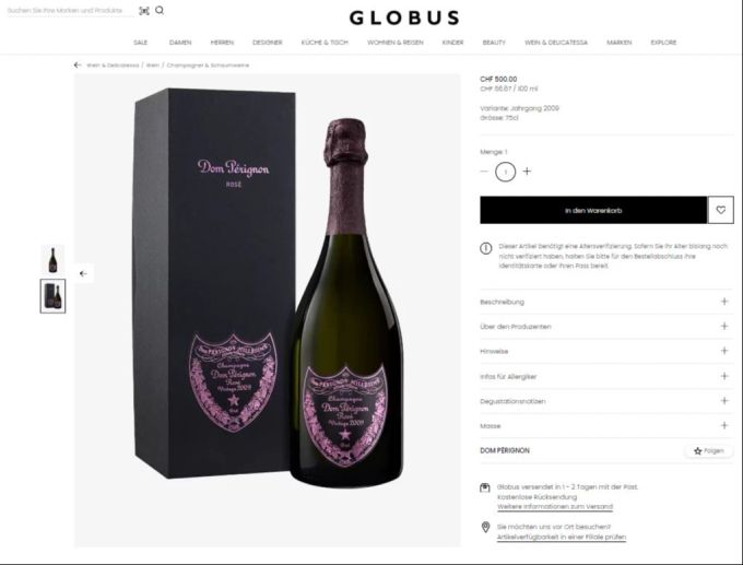 Der Dom Pérignon von DJ Antoine – hier in der kleinen Version. Dom Pérignon