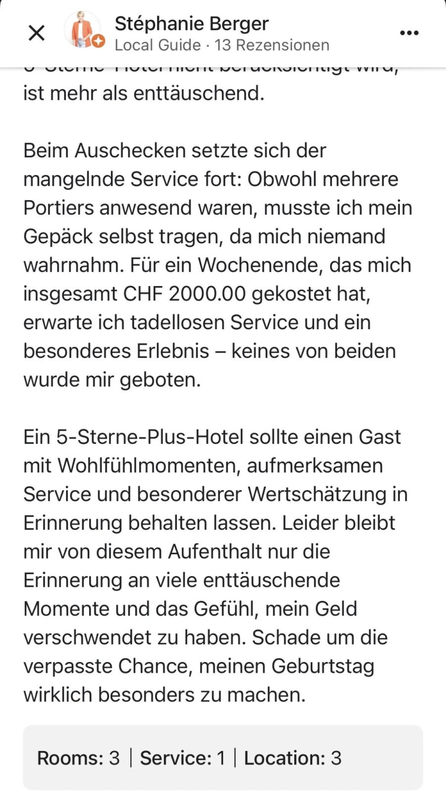 Die Rezension zum Grand Resort Bad Ragaz schildert «Chaos» beim Check-in und Kritik am Wellnessbereich.