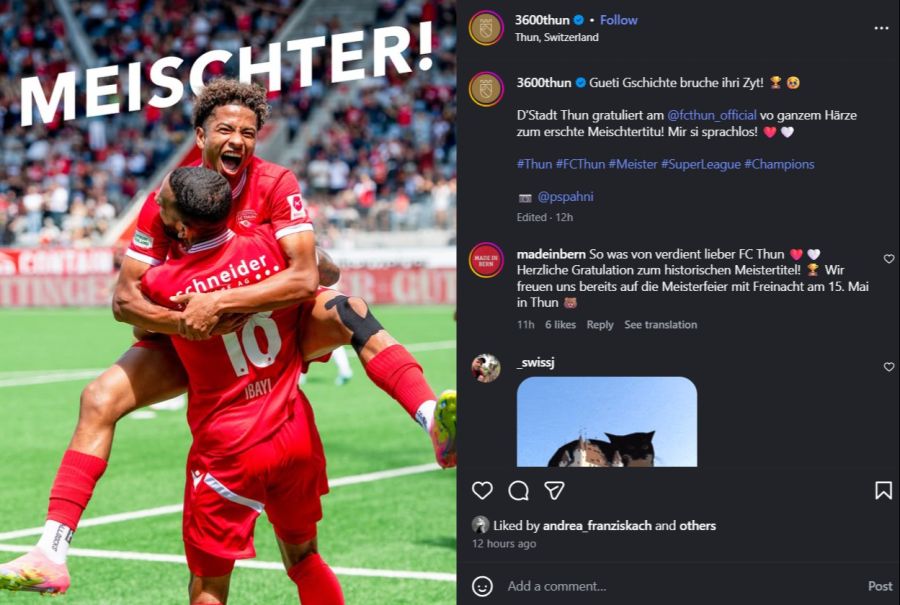 Der Meistertitel ist der erste Titel für den Verein aus dem Berner Oberland.