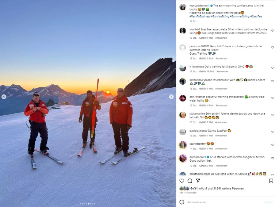 Die Trainer sorgen dafür, dass die Ski-Cracks bei optimalen Bedingungen trainieren können.