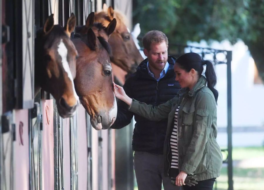 Meghan gilt als sehr tierlieb. Hier besuchen die Royals einen Gutshof in Marokko.