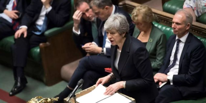 Theresa May am Mittwoch im britischen Unterhaus Theresa May am Mittwoch im britischen Unterhaus
