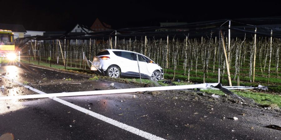 In Gelfingen verursachte ein 71-jähriger Lenker einen Selbstunfall.