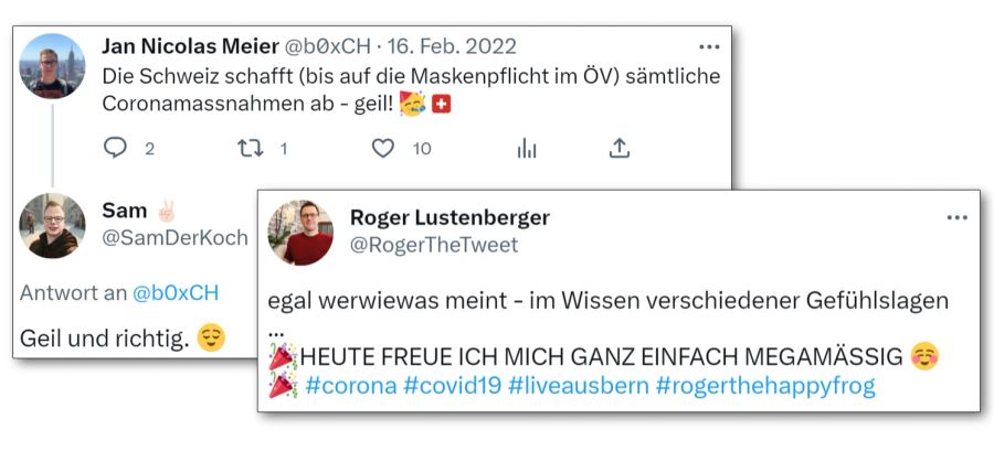 Twitter-User freuen sich ganz unvoreingenommen über den "Freedom Day" vom 16. Februar 2022.