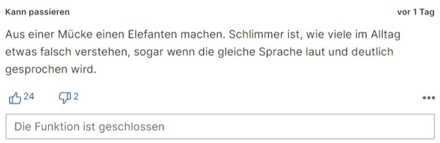 Halb so schlimm findet «Kann passieren». Schlimmer sei es, wie viele Missverständnisse es im Alltag gebe.