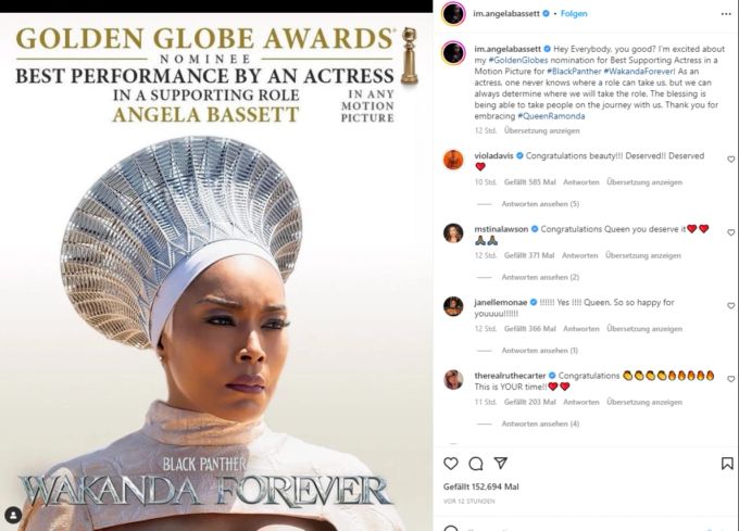 Auch Angela Bassett meldete sich auf Instagram zu Wort. angela bassett