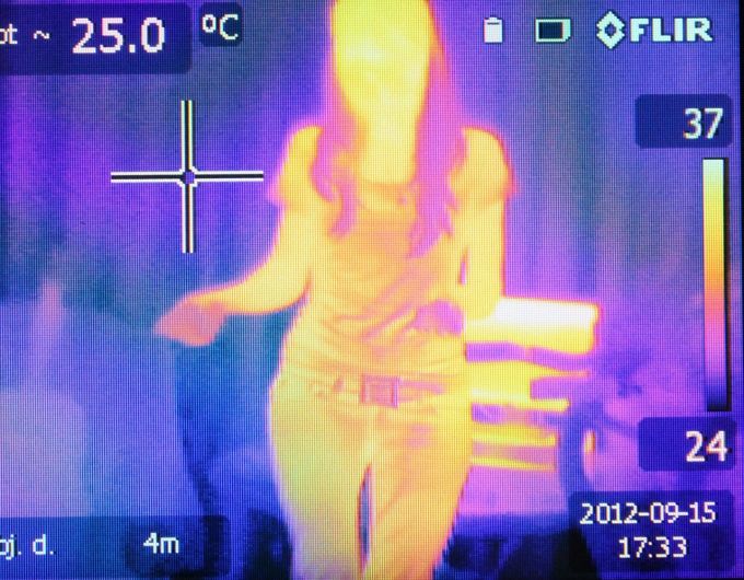 Frau Wärmebildkamera Farbe Mensch