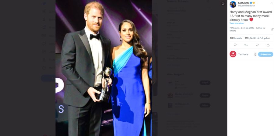 Prinz Harry und Meghan Markle bei den NAACP-Awards.