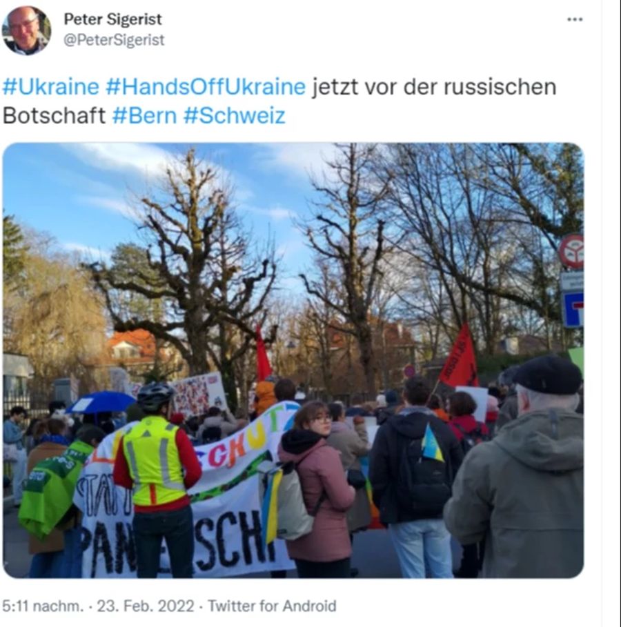 Ostukrainekonflikt Protest Bern Botschaft