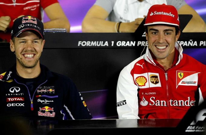 Sebastian Vettel und Fernando Alonso holten in der Formel 1 insgesamt sechs Weltmeistertitel. Sebastian Vettel Fernando Alonso