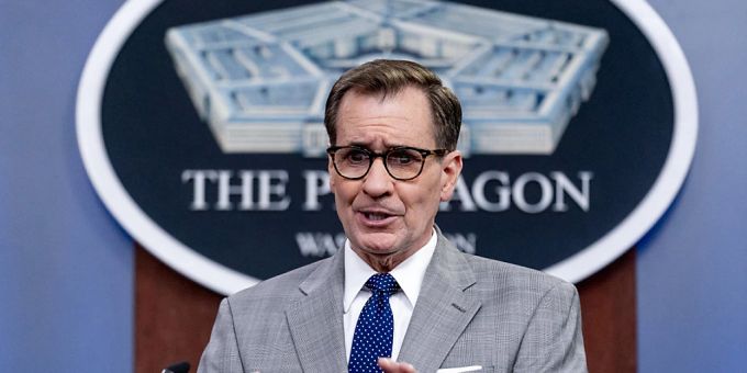 John Kirby spricht während eines Briefings im Pentagon. Foto: Andrew Harnik/AP/dpa john kirby