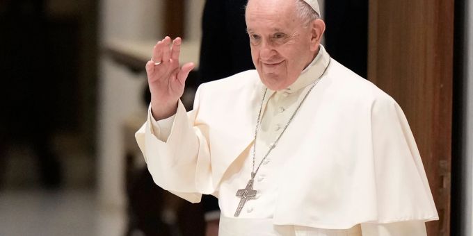 Papst Franziskus arbeitet für die römisch-katholische Kirche. römisch-katholische Kirche