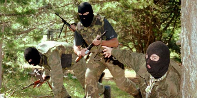 Serbische Soldaten 1995 in Kroatien. krieg