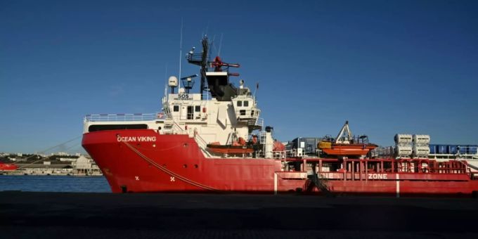 Das Rettungsschiff «Ocean Viking». rettungsschiff flüchtlinge