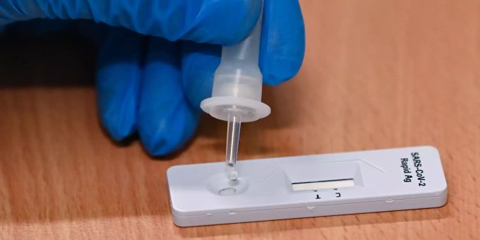 Ein positiver Corona-Test. Coronavirus - Test