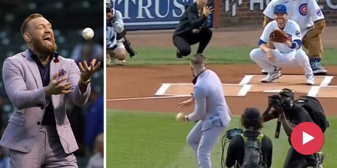 Wurf ins Nichts - UFC-Star McGregor blamiert sich bei Baseball-Spiel