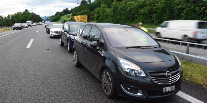 Auffahrunfall auf der Autobahn.