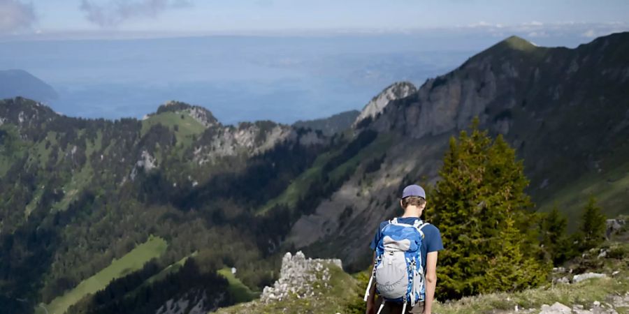 Ein Wanderer unterwegs bei Leysin in den Waadtländer Alpen. (Archivbild)